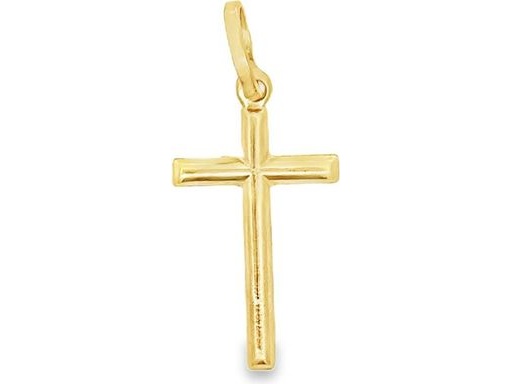 18K Yellow Gold Plain Cross Pendant – Under 1 Inch