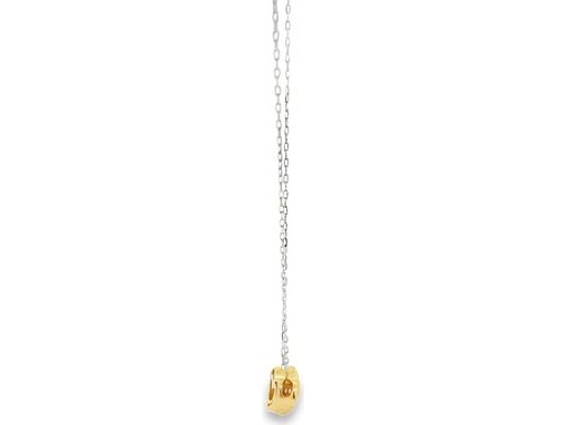 Platinum Chain Necklace with Yellow Gold Heart Pendant with Natural Diamonds