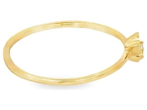 18K Yellow Gold Butterfly Ring with Center CZ Stone