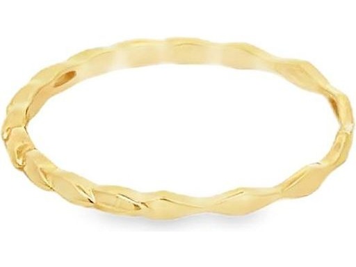 18K Yellow Gold Twisted Faceted Band Ring – Full Circle