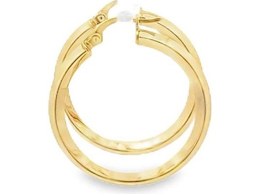 18K Yellow Gold 1-Inch Polished Flat Hoop Earrings
