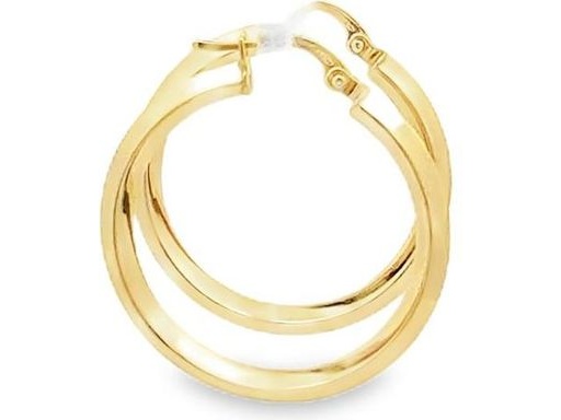 18K Yellow Gold 1-Inch Polished Flat Hoop Earrings