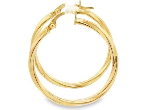 18K Yellow Gold 1-Inch Twisted Hoop Earrings