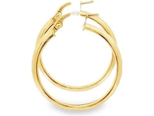 18K Yellow Gold 0.8-Inch Classic Hoop Earrings