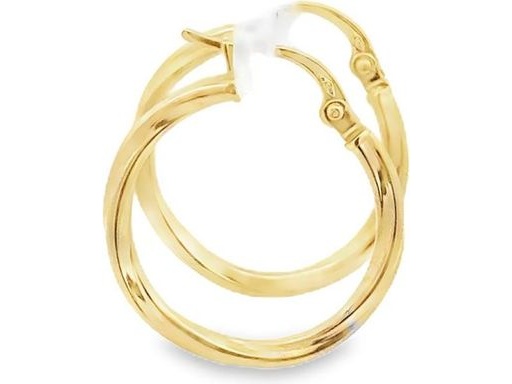 18K Yellow Gold 0.8-Inch Twisted Hoop Earrings