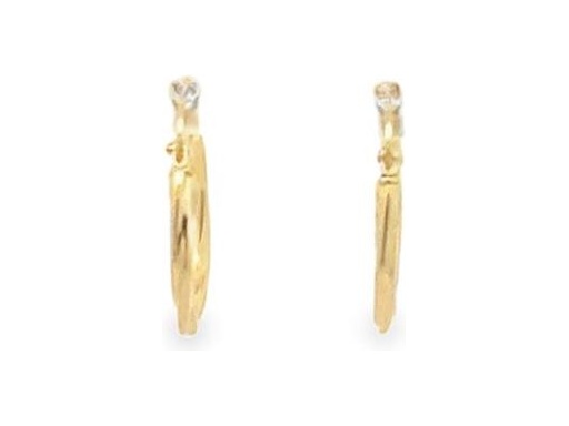 18K Yellow Gold 0.8-Inch Twisted Hoop Earrings