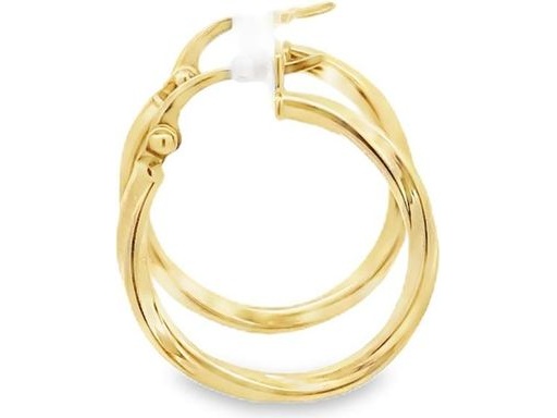 18K Yellow Gold 0.8-Inch Twisted Hoop Earrings