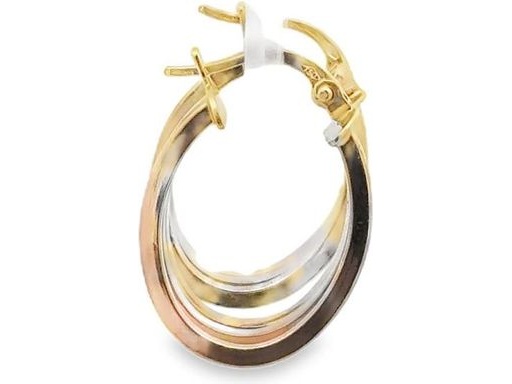 18K Two-Tone Gold Polished Hoop Earrings