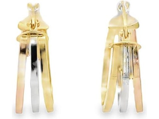 18K Two-Tone Gold Polished Hoop Earrings