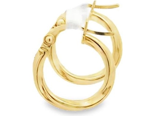 18K Yellow Gold 0.4-Inch Bold Polished Hoop Earrings