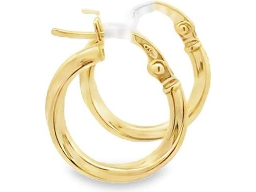 18K Yellow Gold 0.4-Inch Bold Polished Hoop Earrings