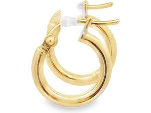18K Yellow Gold 0.4-Inch Bold Polished Hoop Earrings