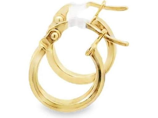 18K Yellow Gold 0.4-Inch Polished Hoop Earrings