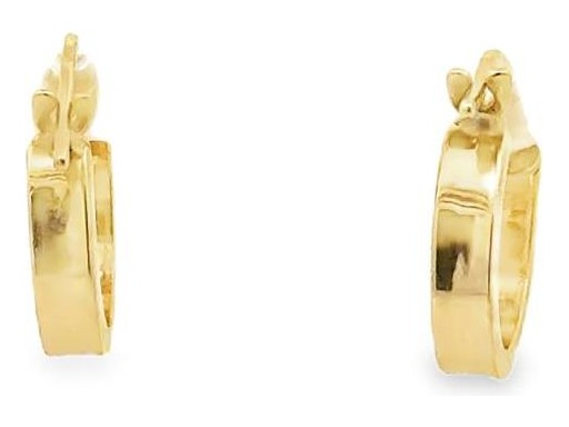 18K Yellow Gold 0.4-Inch Polished Hoop Earrings