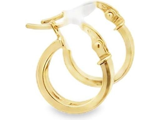 18K Yellow Gold 0.4-Inch Polished Hoop Earrings