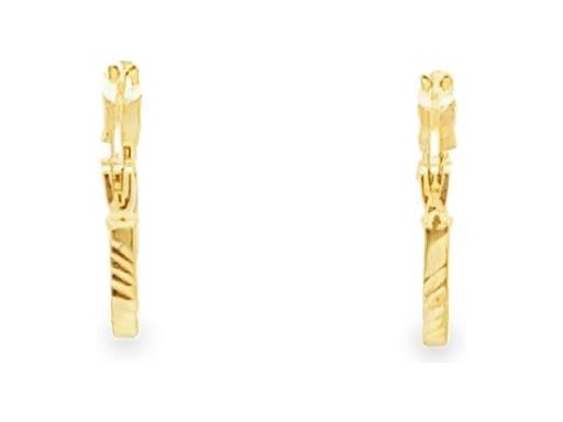 18K Yellow Gold 0.4-Inch Textured Rope-Pattern Hoop Earrings