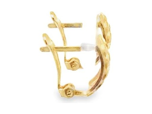 18K Yellow Gold Sculpted Leaf Clip-On Earrings