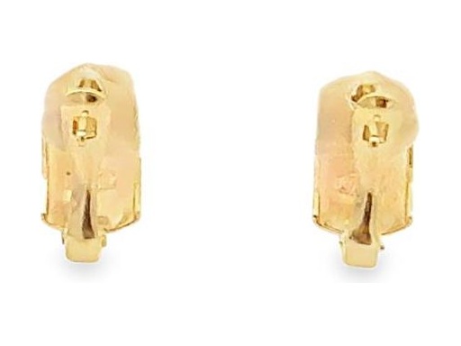 18K Yellow Gold Sculpted Leaf Clip-On Earrings