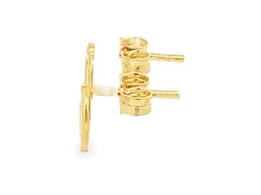 18K Yellow Gold Open Heart Stud Earrings