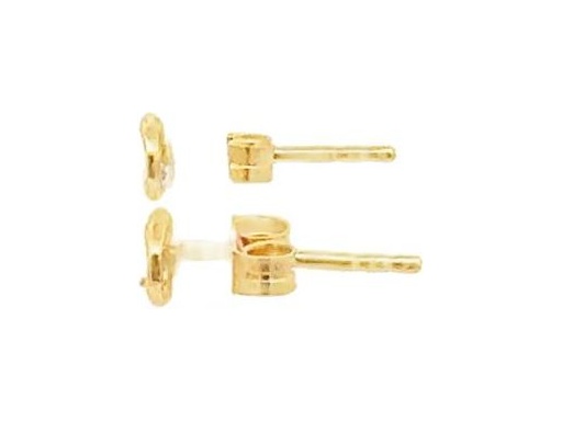 18K Yellow Gold Polished Oval Stud Earrings