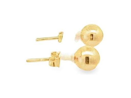 18K Yellow Gold Polished Ball Stud Earrings