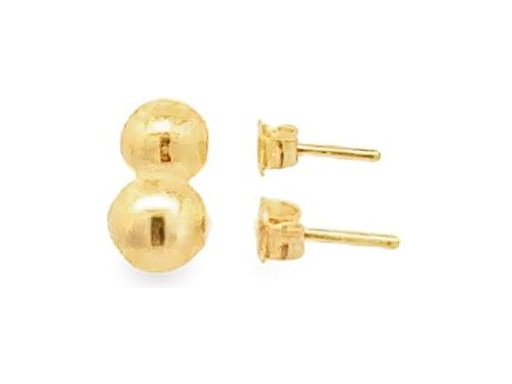 18K Yellow Gold Polished Ball Stud Earrings