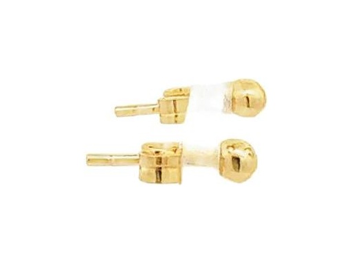 18K Yellow Gold Polished Ball Stud Earrings