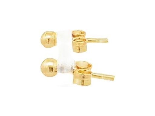 18K Yellow Gold Polished Ball Stud Earrings