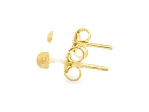 18K Yellow Gold Sandblasted Ball Stud Earrings