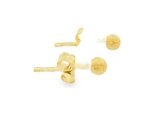18K Yellow Gold Sandblasted Ball Stud Earrings
