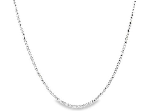 18K White Gold Tennis Necklace with Natural Diamonds