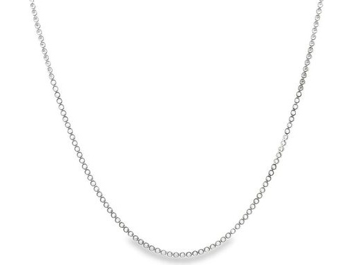 18K White Gold Tennis Necklace with Natural Diamonds