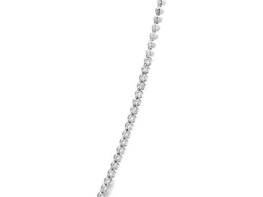 18K White Gold Tennis Necklace with Natural Diamonds