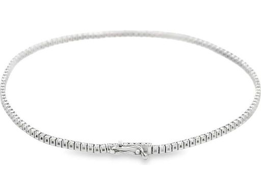 18K White Gold Tennis Bracelet with Natural Round Diamonds
