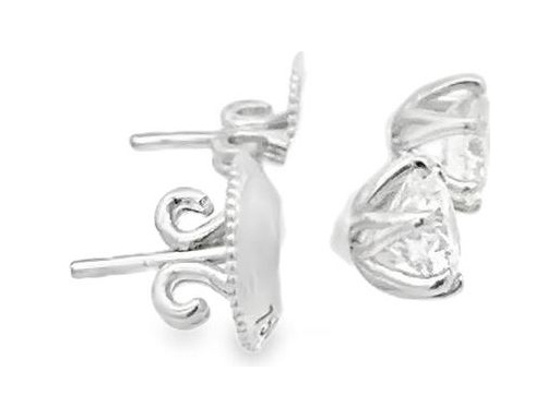 18K White Gold Stud Earrings with GIA-Certified Natural Brilliant-Cut Diamonds
