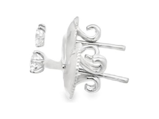 18K White Gold Stud Earrings with Natural Brilliant-Cut Diamonds