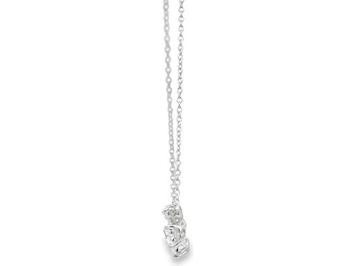 18K White Gold Necklace with Natural Heart and Round Diamonds