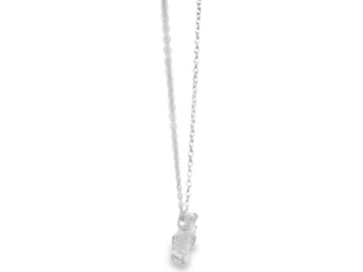18K White Gold Necklace with Natural Heart and Round Diamonds