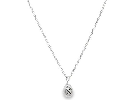 18K White Gold Necklace with Natural Pear-Shaped and Round Diamonds