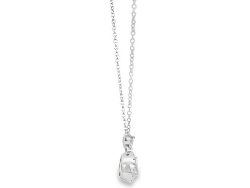 18K White Gold Necklace with Natural Pear-Shaped and Round Diamonds