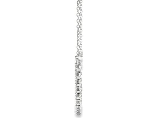 18K White Gold Necklace with Natural Baguette and Round Diamonds