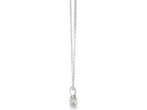 18K White Gold Diamond Necklace with a Natural Round Diamond