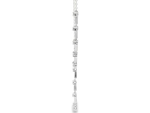 18K White Gold Asymmetric Necklace with Natural Round Diamonds
