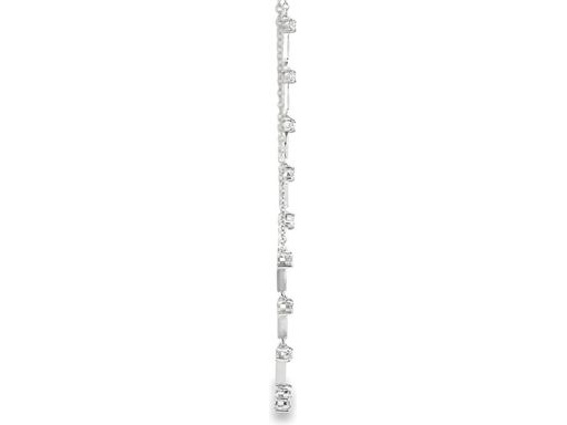 18K White Gold Asymmetric Necklace with Natural Round Diamonds