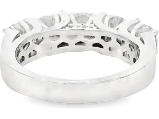 18K White Gold Band with Natural Round Diamonds