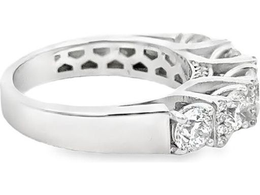 18K White Gold Band with Natural Round Diamonds