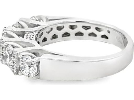 18K White Gold Band with Natural Round Diamonds