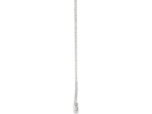 18K White Gold Necklace with Natural Round and Tapered Baguette Diamonds
