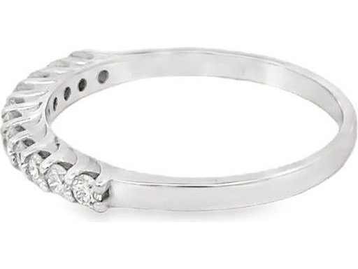 18K White Gold Half Eternity Band with Natural Round Diamonds