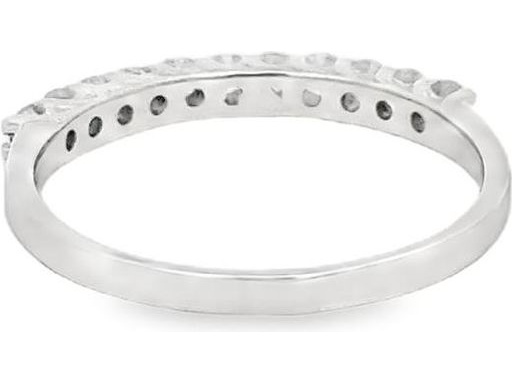 18K White Gold Half Eternity Band with Natural Round Diamonds